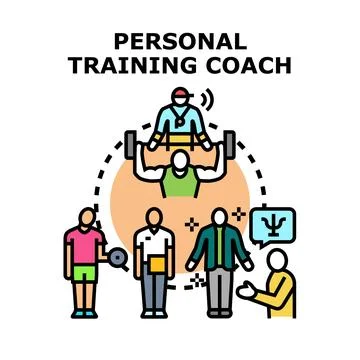 Personal training coach guiding wellness and fitness journey Ilustración de archivo