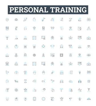 Personal training vector line icons set. Personal, Training, Fitness, Exercise Stock Illustration