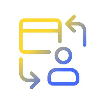 Personal transactions pixel perfect gradient linear ui icon Ilustração Stock
