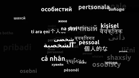 Personal Translated in 54 Worldwide Languages Endless Looping 3d Zooming Word Stock Footage 145200780