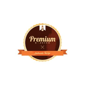 Personal vaporizer e-cigarette e-juice liquid label badge Ilustração Stock