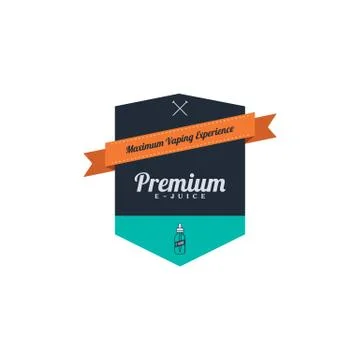 Personal vaporizer e-cigarette e-juice liquid label badge Ilustração Stock