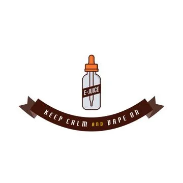 Personal vaporizer e-cigarette e-juice liquid label badge Stock-Illustration