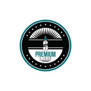 Personal vaporizer e-cigarette e-juice liquid label badge set Illustration