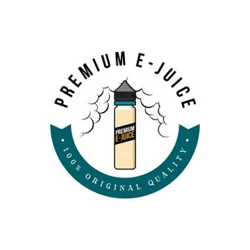 Personal vaporizer e-cigarette e-juice liquid label badge Stock-Illustration