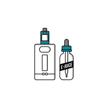 Personal vaporizer e-cigarette e-juice liquid Illustrazione stock
