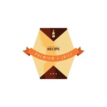 Personal vaporizer e-cigarette e-juice liquid label badge イラスト素材