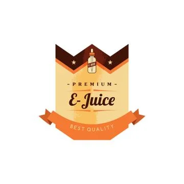 Personal vaporizer e-cigarette e-juice liquid label badge Stock-Illustration