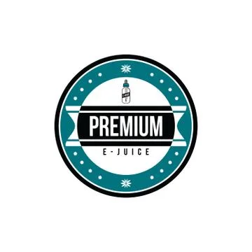 Personal vaporizer e-cigarette e-juice liquid label badge set Illustration