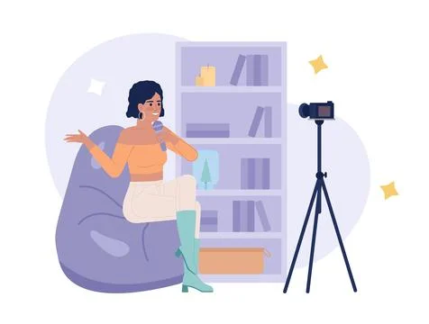 Personal video podcast 2D vector isolated spot illustration Stock-Illustration