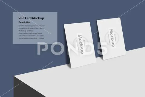Personal visit card on 3d box PSD Template