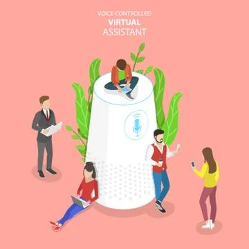 Personal voice isometric flat vector conceptual illustration. Stock Illustration