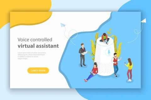 Personal voice isometric flat vector conceptual illustration. Stock Illustration