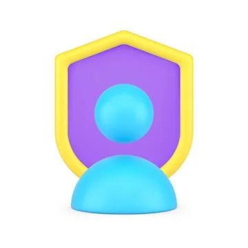 Personal web account data protection secure shield 3d icon vector illustrat.. Stock Illustration