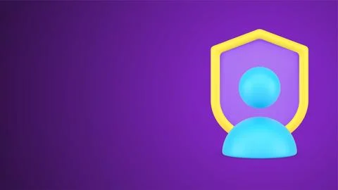 Personal web account data protection secure shield 3d icon vector illustratio Stock Illustration