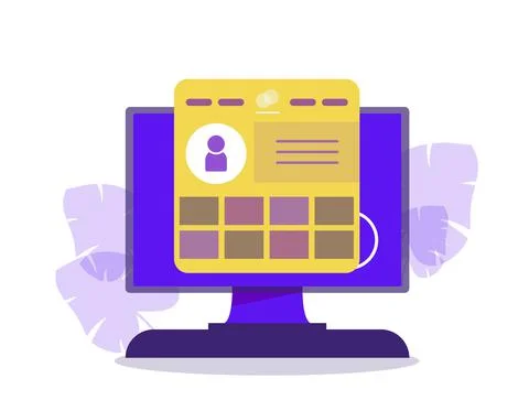 Personal website flat design Stock Illustration