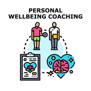 Personal wellbeing coaching concept for mental and physical health Stock Illustration