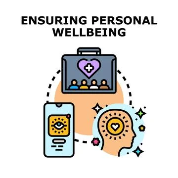 Personal wellbeing ensuring conceptual vector illustration Stock Illustration
