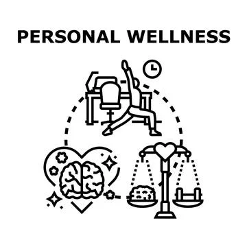 Personal wellness concept balancing mental physical health Stock Illustration