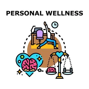 Personal wellness concept balancing mental physical health Stock Illustration