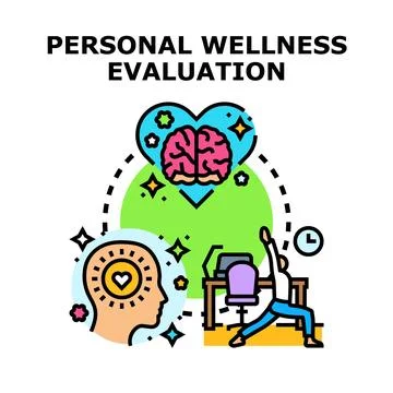 Personal wellness evaluation for mental and physical health Stock Illustration