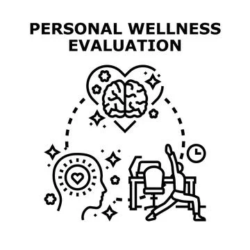 Personal wellness evaluation for mental and physical health Ilustración de archivo