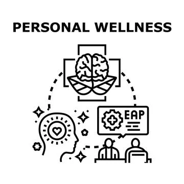 Personal wellness program for mental health support 库存插图