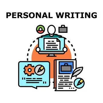Personal writing process creating professional content Stock Illustration