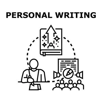 Personal writing process developing new creative content イラスト素材
