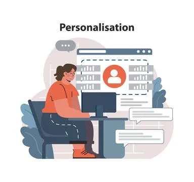Personalisation in digital platform concept. Flat vector illustration Stock Illustration