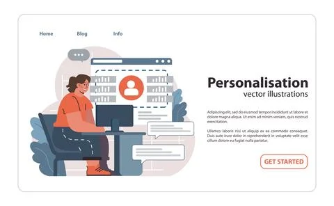Personalisation in digital platform concept. Flat vector illustration Stock Illustration
