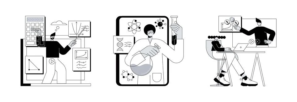 Personalised learning abstract concept vector illustrations. Stock Illustration