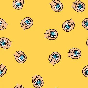 Personality consumer behavior vector seamless pattern 스톡 일러스트