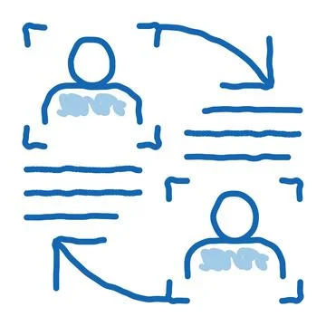 Personality Information Comparison doodle icon hand drawn illustration Illustrazione stock