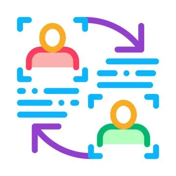 Personality Information Comparison Icon Vector Outline Illustration Illustrazione stock