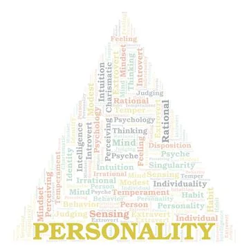 Personality typography word cloud create with the text only. Stock Illustration