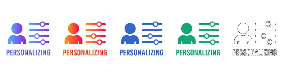 Personalization and User Settings Control Icons Stock Illustration