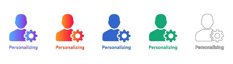 Personalization and User Settings Icons Stock Illustration