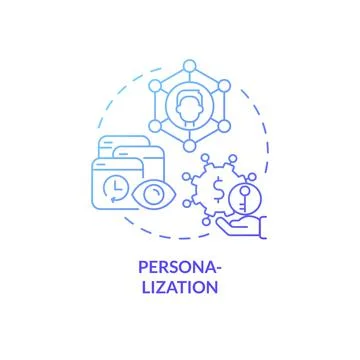 Personalization blue gradient concept icon Illustrazione stock
