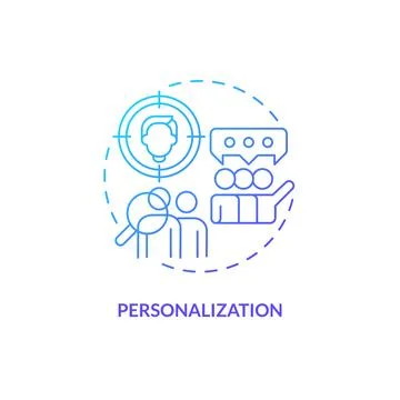 Personalization blue gradient concept icon Stock Illustration