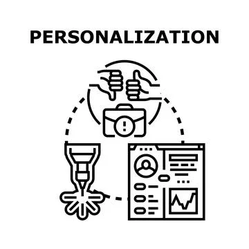 Personalization concept creating custom experience and digital profile Stock Illustration