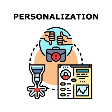 Personalization concept creating custom experience and digital profile Stock Illustration