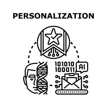 Personalization concept creating tailored user experience content Stock Illustration