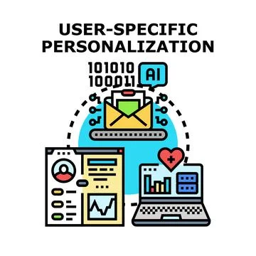 Personalization concept creating user specific content Stock Illustration