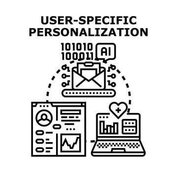 Personalization concept creating user specific content Stock Illustration