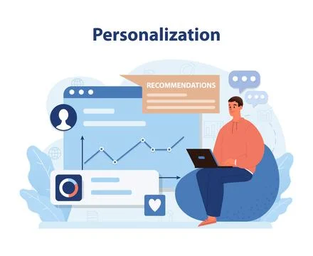Personalization in Digital Experience. An engaging illustration highlighting the Stock Illustration