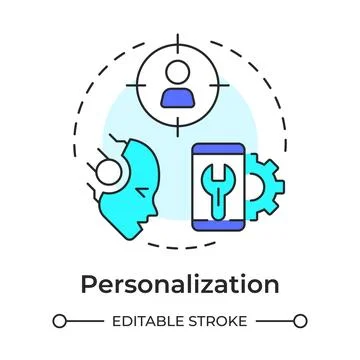 Personalization multi color concept icon Stock Illustration