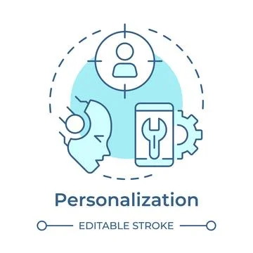 Personalization soft blue concept icon Stock Illustration