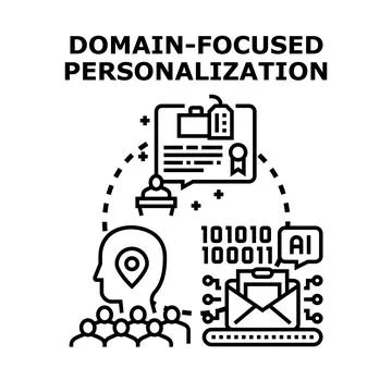 Personalization strategy using ai for targeted audience Stock Illustration