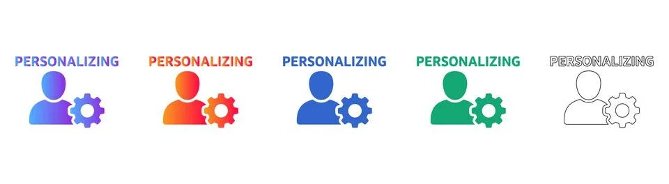 Personalization User Management Icons Stock Illustration